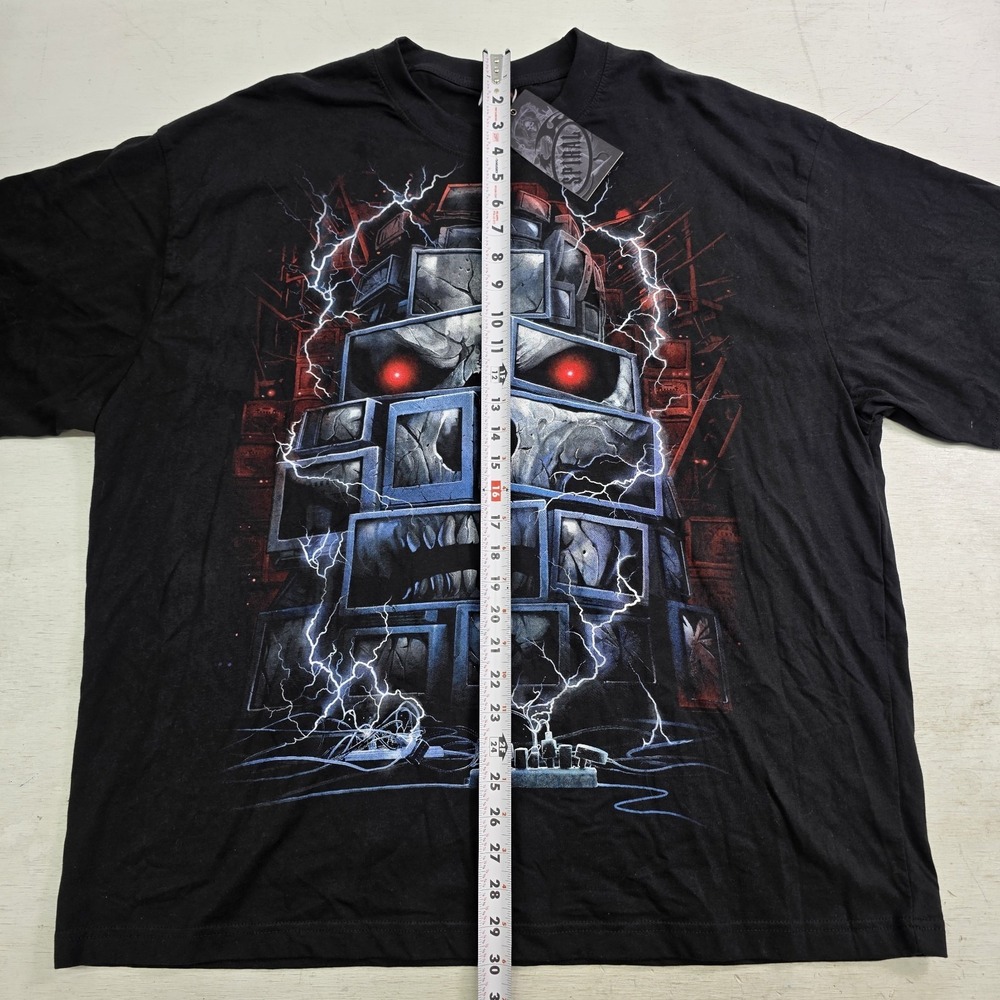 Spiral Direct "Death By TV" Graphic T Shirt Mens 4XL Skull Horror Goth New NWT - Picture 9 of 9